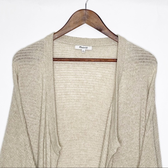 Madewell Seabank Open Front Cardigan Sweater Tan Small - Picture 7 of 14